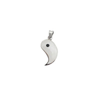 Yin Yang White & Black Enamel Pendant (Silver)