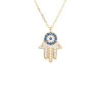 Hamsa Charm Necklace (14K)