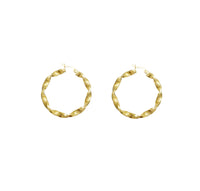 Greek Key Hoop Earrings (14K)