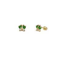 Mini Butterfly CZ Stud Earrings (14K).