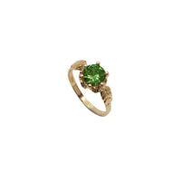 Cubic Zirconia Leaf Band Ring (14K)