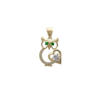 Outlined Owl CZ Pendant (14K)