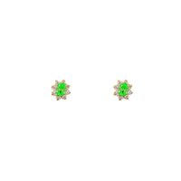 Marquise Flower CZ Stud Earrings (14K)