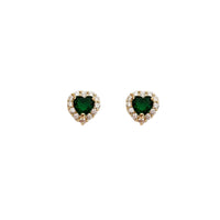 Cubic Zirconia Heart Earrings (14K)