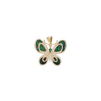 Green Winged Butterfly Pendant (14K)