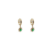 Flower CZ Dangling Earrings (14K)