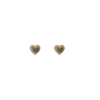Zirconia Heart Stud Earrings (14K)