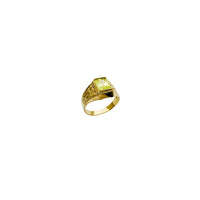 Cobble-Accent Bezeled Gemstone Ring (14K)