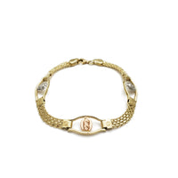 Tri-Color Virgin Mary Bismark Bracelet (14K).