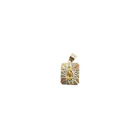 Tricolor Square Shaped Guadalupe Pendant (14K)