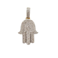 Two-Tone Stoneset Diamond Hamsa Pendant (14K)
