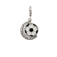 Soccer Ball Round Charm for Bracelet (Silver)