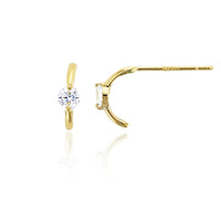 Fancy Classic Half Hoop Stud Earrings (14K)