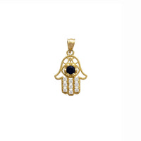 Stoneset Hamsa Pendant (14K)