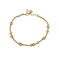 Radiant Hamsa & Bead Charm Bracelet (14K).