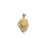 Yellow Gold CZ Lion Head Pendant (14K)