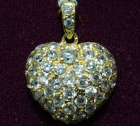 Puffy Heart Paved with Cubic Zirconia Pendant 14K - Lucky Diamond 恆福珠寶金行 New York City 169 Canal Street 10013 Jewelry store Playboi Charlie Chinatown @luckydiamondny 2124311180
