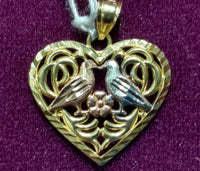 Heart "Lovebirds" 14K - Lucky Diamond 恆福珠寶金行 New York City 169 Canal Street 10013 Jewelry store Playboi Charlie Chinatown @luckydiamondny 2124311180