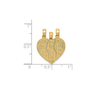 Break Apart "Big Sis, Mom, Little Sis" Heart Pendant (14K)