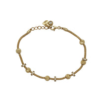 Radiant Heart & Bead Charm Bracelet (14K).