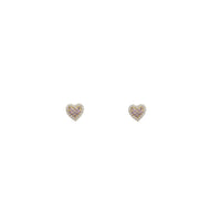 Zirconia Heart Stud Earrings (14K)
