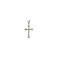 Heart Edge Pave Cz Cross Pendant (Silver)