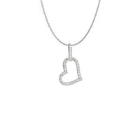 Iced-Out Heart Necklace (Silver)