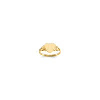 Brushed Finish Heart Signet Ring (14K)