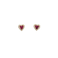 Iced-Out Heart Shape Stud Earrings (14K)