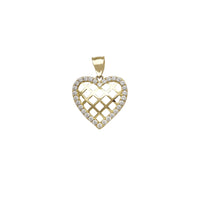 Pave Lattice Pattern Heart Pendant (14K)