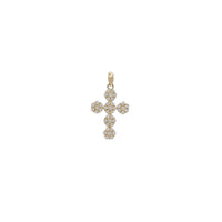 Zirconia Honeycomb Cluster Cross Pendant (14K)