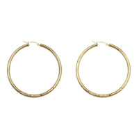 Florentine Cut Hoop Earrings (10K)