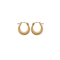 Textured Hoop Earrings (14K)