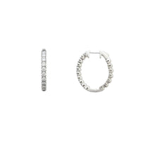 Diamond Channel Setting Oval Hoops Earrings (14K)