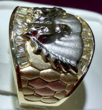 Double Horse Head Men's Ring 14K - Lucky Diamond 恆福珠寶金行 New York City 169 Canal Street 10013 Jewelry store Playboi Charlie Chinatown @luckydiamondny 2124311180