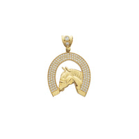 Iced-Out Horseshoe Pendant (14K)