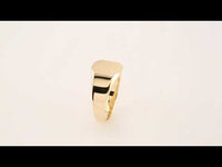 Octagonal Satin Signet Ring (14K) 360 - Lucky Diamond