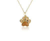 Yellow Gold Enamel Paw Fancy Necklace (14K)