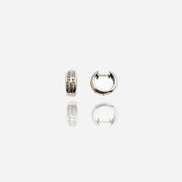 Diamond Channel Double-Row Huggie Earrings (14K)