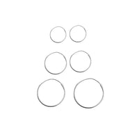 Plain Slim Hoop Earrings (Silver)