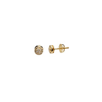 Iced-Out Diamond Round Stud Earrings (14K)