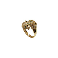 Iced-Out Twin-Headed Panther Ring (14K)