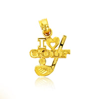Yellow Gold "I Love Golf" Pendant (14K)