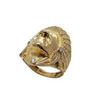 Iced-Out Indian Chief Head Ring (14K)