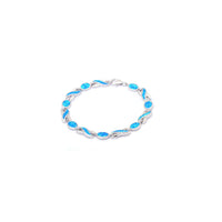 Blue Opal Infinity Bracelet (Silver)