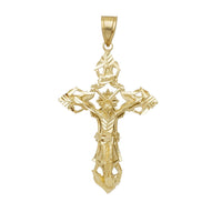 Diamond-cut "INRI" Crucifix Cross Pendant (14K)
