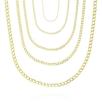 Solid Two-Tone Curb/Italian-Cuban Link Chain (18K)