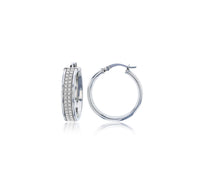 Glitter Hoop CZ Earring (Silver)