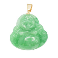 Laughing Buddha Jade Pendant (14K)