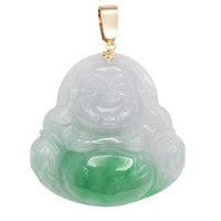 Laughing Buddha Jade Pendant (14K)